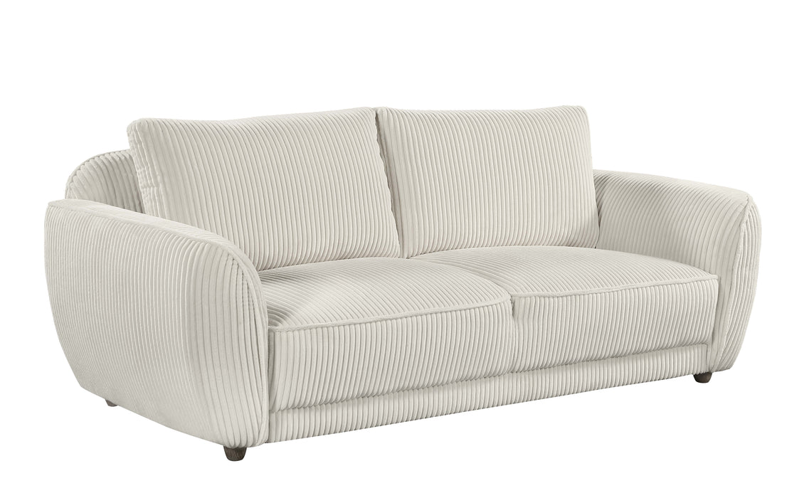 CHARLESTON 2-Piece Modern Sofa & Loveseat Set | Beige Velvet