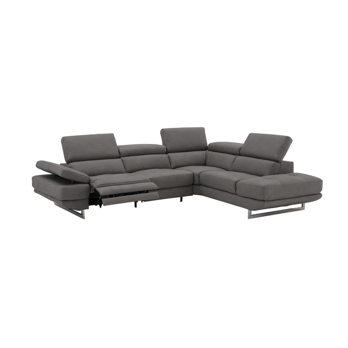 J & M Furniture The Annalaise Recliner Leather Sectional in Truffle