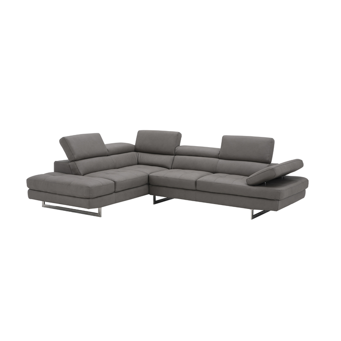 J & M Furniture A761 Italian Leather Sectional in Truffle