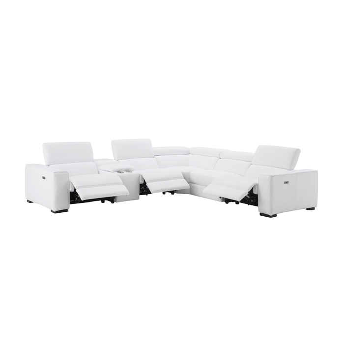 J & M Furniture Picasso Motion Sectional in Snow White