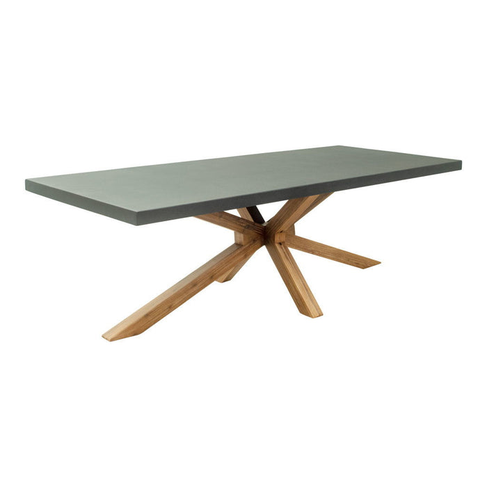 95" Wood And Solid Wood Pedestal Base Dining Table - Gray