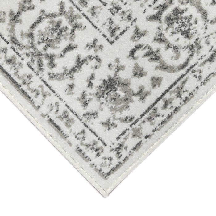 9' x 12' Gray Floral Power Loom Area Rug - Gray And Light