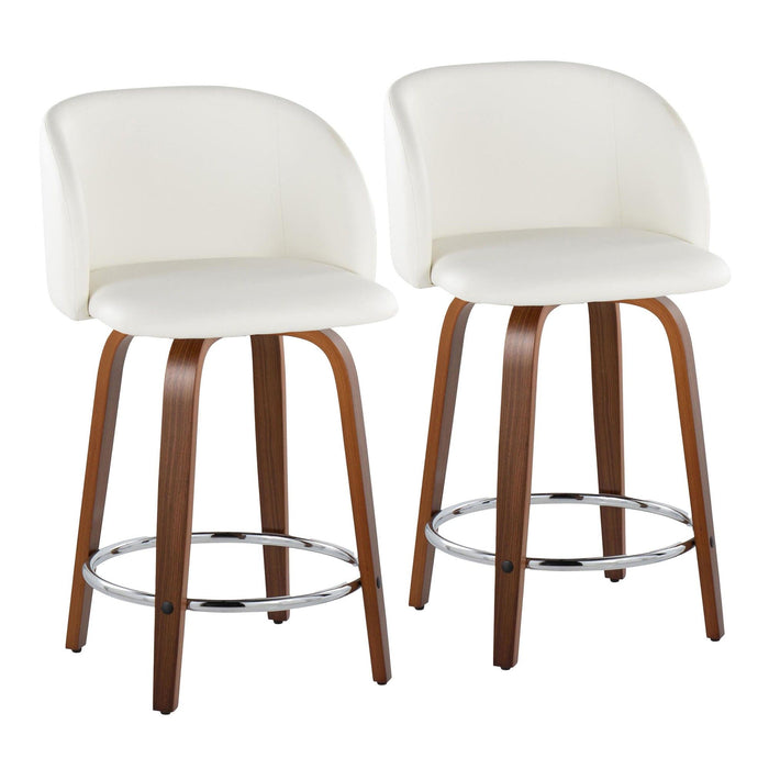 Fran - 34" Fixed-Height Counter Stool (Set of 2) - Walnut Wood