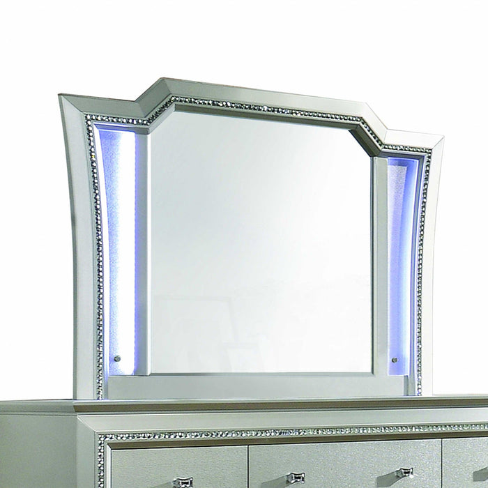 38" Abstract Framed Mounted Dresser Mirror - Champagne