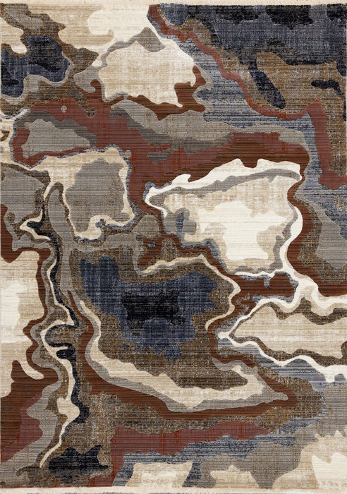 8' X 10' Abstract Area Rug (660188) - Beige / Blue / Black
