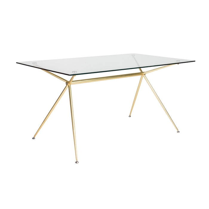 60" Glass And Steel Dining Table - Clear