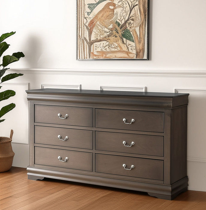 Solid Wood, Double Dresser - Gray
