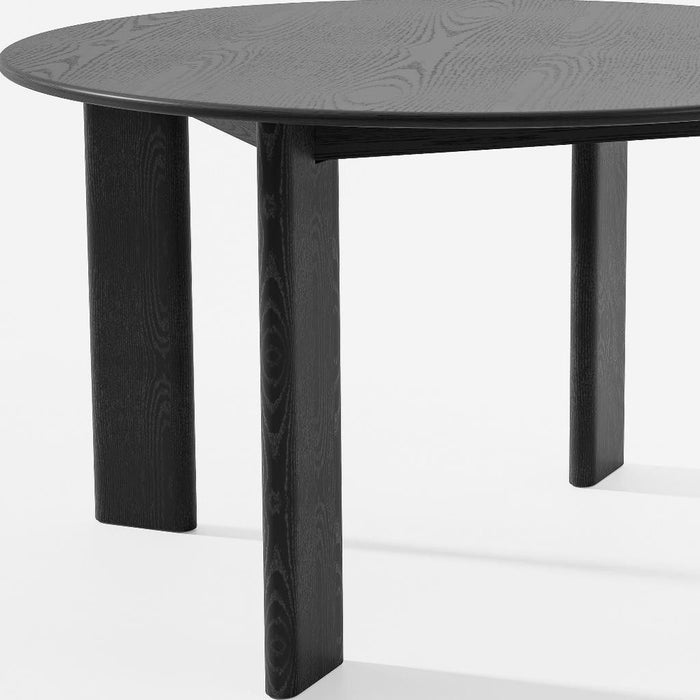 51" Solid Wood Round Top Dining Table - Black