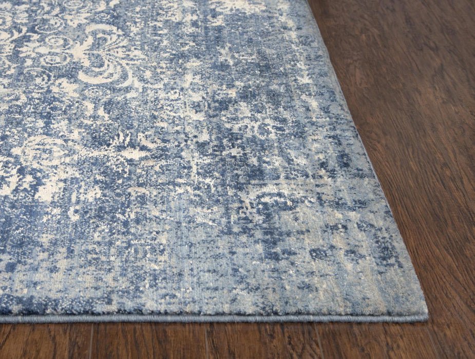 8' X 10' New Zealand Lambs Wool Oriental Hand Carved Handmade Area Rug (747595) - Blue / Gray / Beige / Ivory