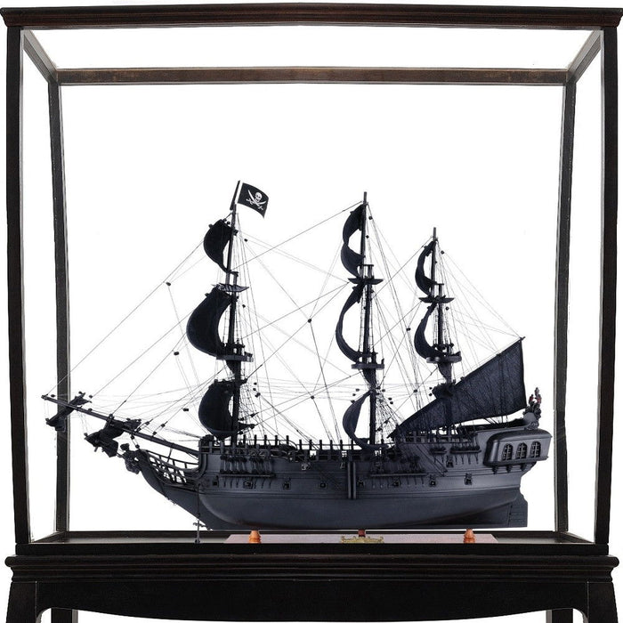 Hand Painted Pirate Floor Display Model Boat - Black / Pearl