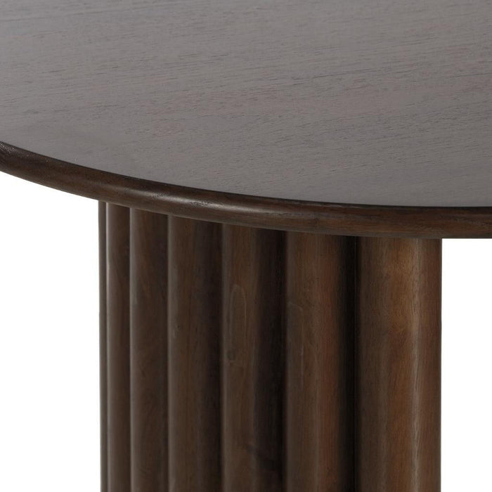 67" Solid Wood Double Pedestal Base Oval Dining Table - Walnut