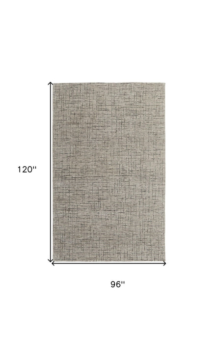 8' X 10' Wool Hand Tufted Distressed Area Rug - Ivory And Gray