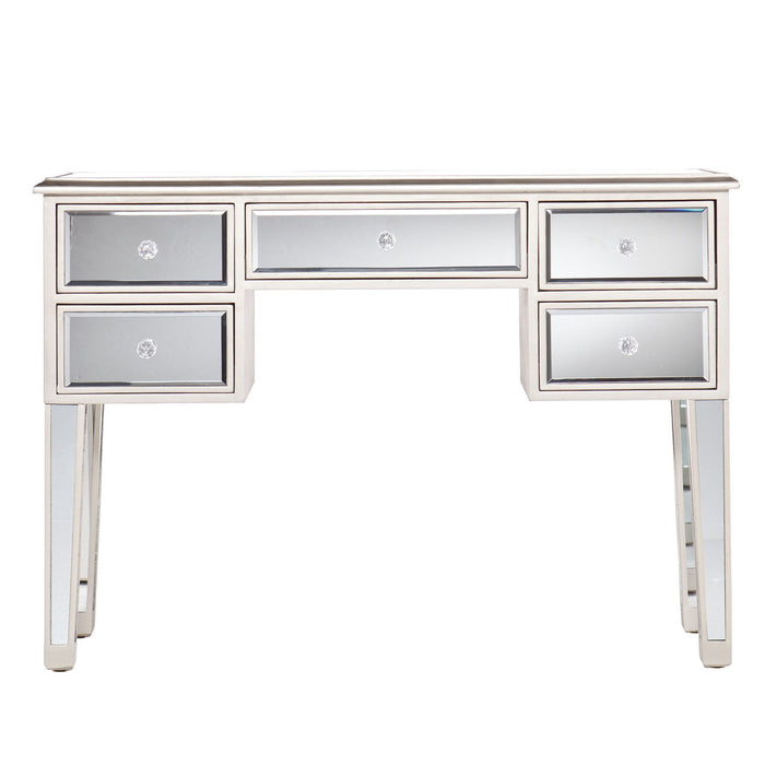 43" Mirrored Glass Console Table Drawers - Silver