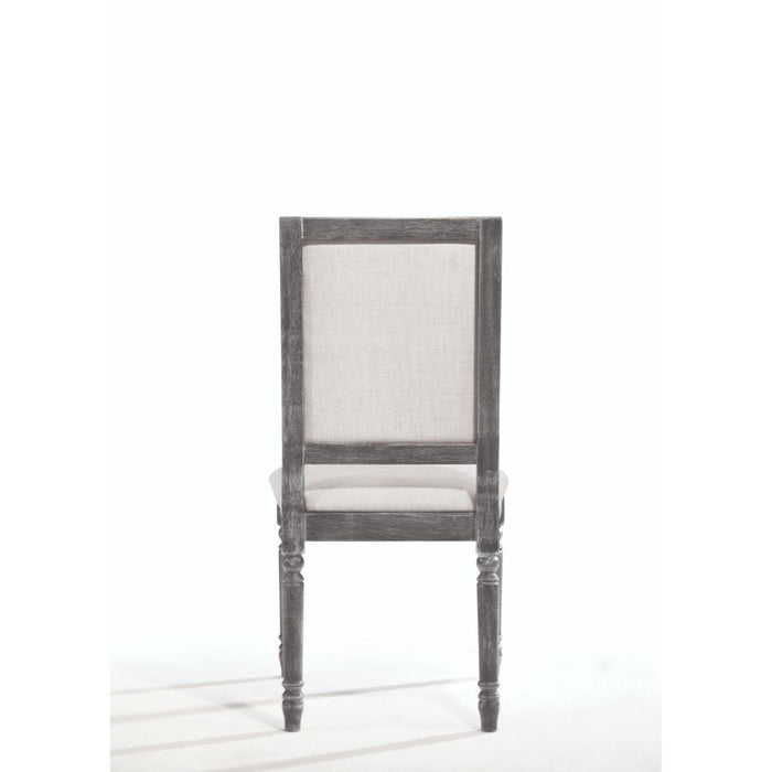 Leventis - Side Chair (Set of 2) - Cream Linen & Weathered Gray