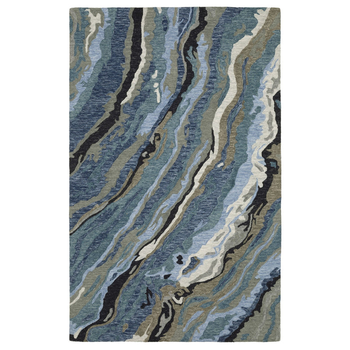 10' X 13' Wool Abstract Hand Tufted Area Rug - Blue And Teal