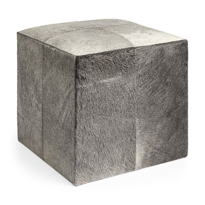 Wool Cube Ottoman - Gray