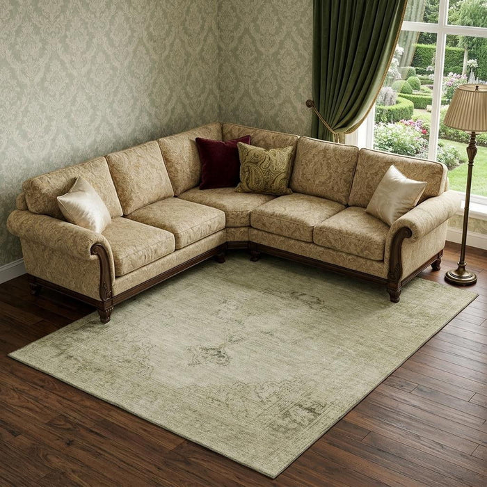 10' X 14' Oriental Washable Area Rug With UV Protection (654868) - Beige / Brown