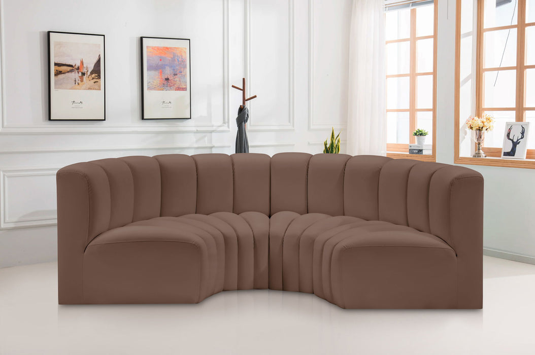 Arc - Faux Leather 4 Piece U-Shaped Modular Sofa