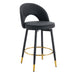 Set of two Giga modern upholstered bar stools with 360° swivel, metal legs, ideal for dining room seating.