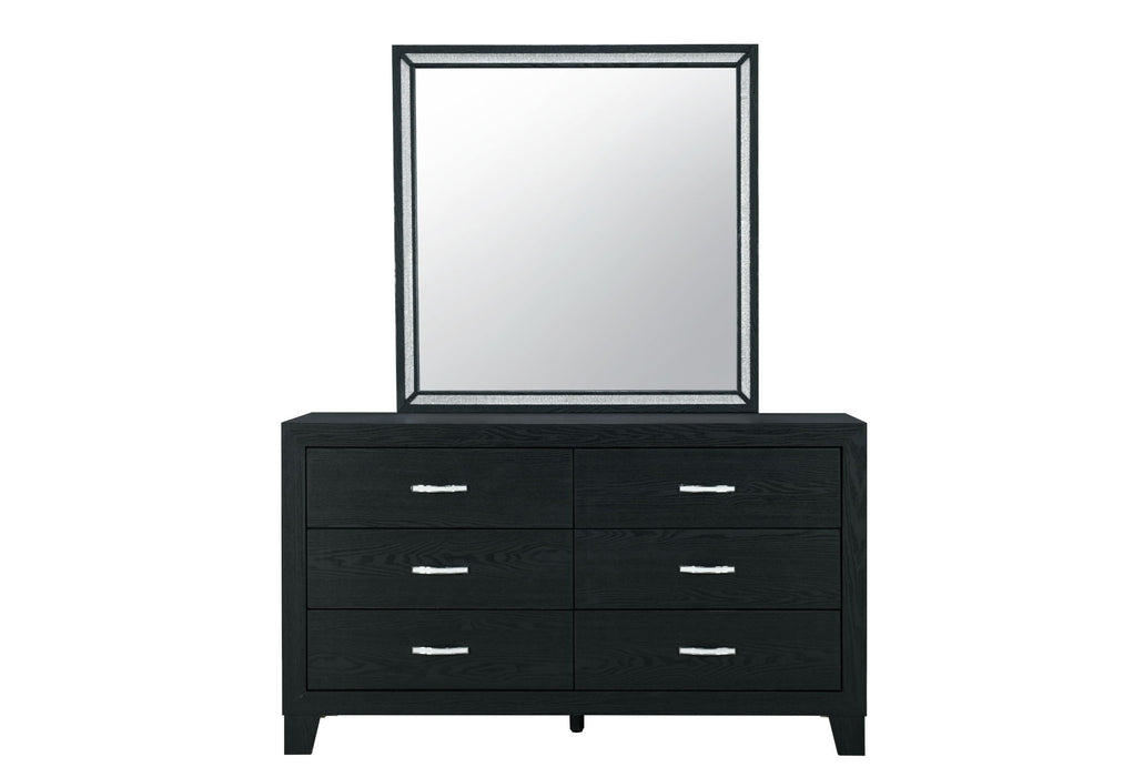 Reid - 4 Piece Queen Bedroom Set (Bed, Dresser, Mirror, Nightstand) - Black