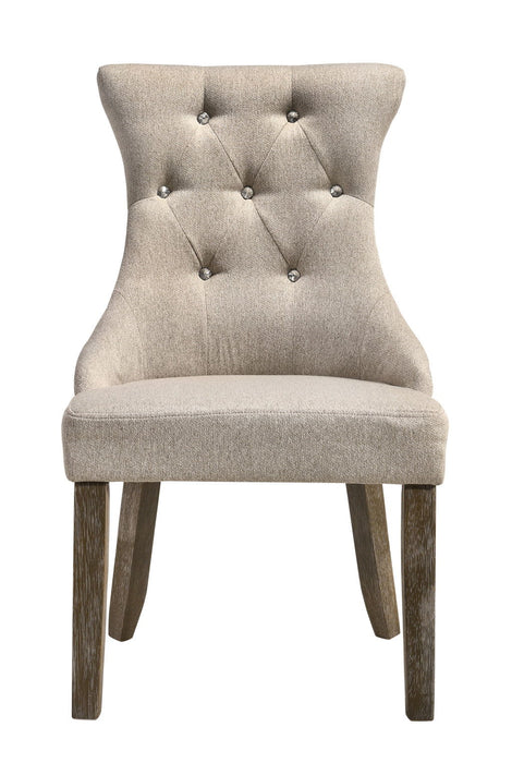 Tufted Upholstered Fabric Dining Side Chairs (Set of 2) - Gray