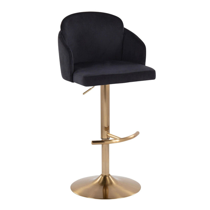 Dahlia - Adjustable Barstool (Set of 2) - Gold Metal Base