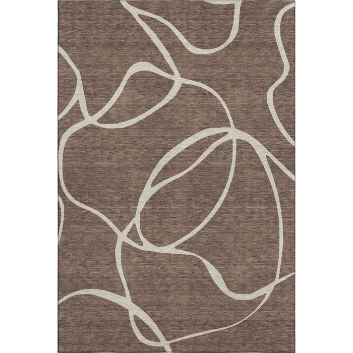 10' X 14' Abstract Washable Area Rug With UV Protection (678628) - Brown / Beige