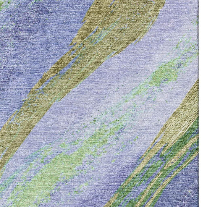 10' X 14' Abstract Washable Area Rug With UV Protection (715537) - Purple / Green