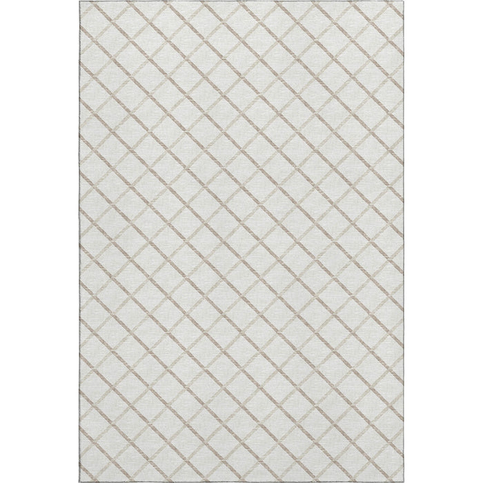 10' X 14' Geometric Washable Area Rug With UV Protection - Ivory And Taupe