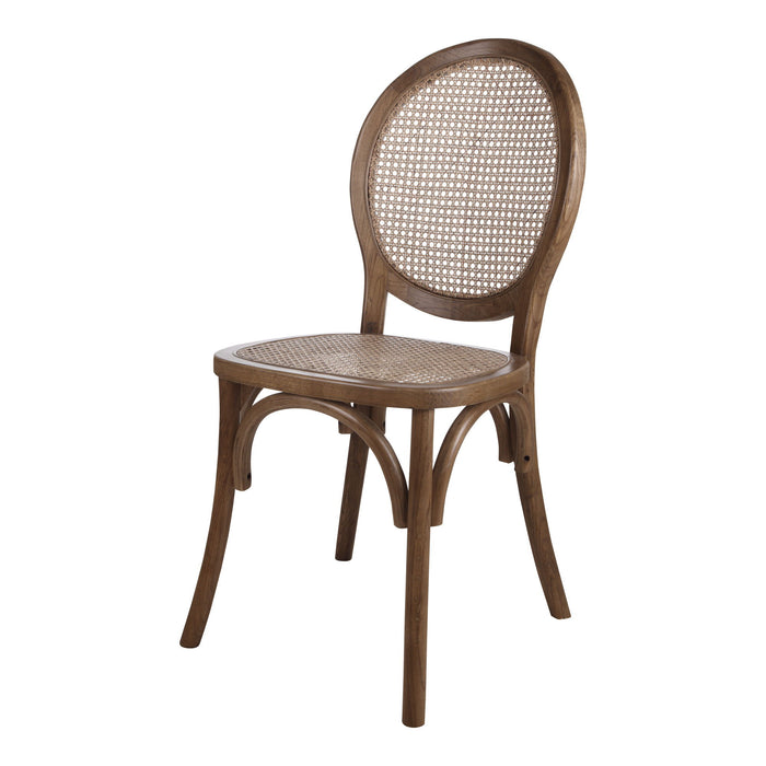 Rattan King Louis Back Dining Arm Chairs (Set of 2) - Brown