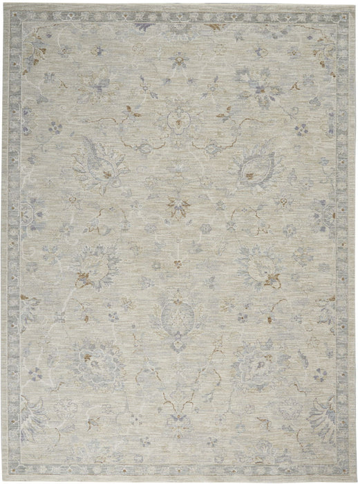 8' X 10' Floral Medallion Area Rug - Beige And Gray