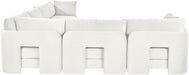 Meridian Furniture Hammond velvet performance fabric 6-piece corner sectional sofa in a stationary sectional design.