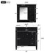 Giga bathroom vanity with top sink, two doors, three drawers, freestanding design, mirror cabinet for modern bathroom decor.