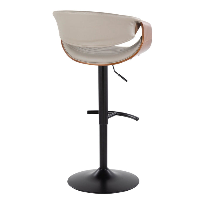 Symphony - Adjustable Barstool (Set of 2) - Black Base And Walnut Backrest