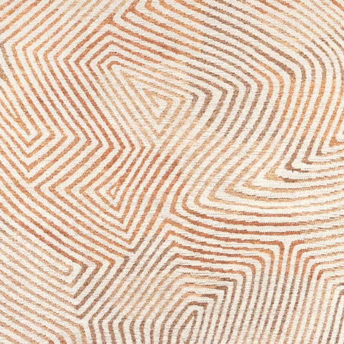 8' X 11' Geometric Washable Area Rug With UV Protection (609925) - Beige / Orange / Brown