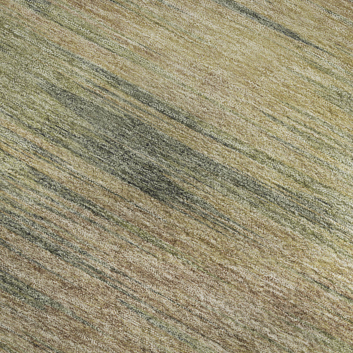 10' X 14' Copper Abstract Washable Area Rug With UV Protection - Artichoke Green