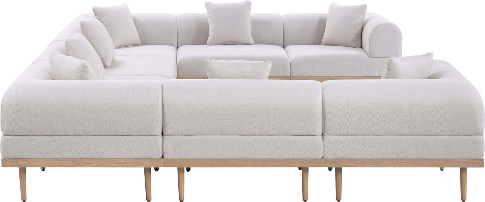 Laguna - 8 Piece Resilient Water Resistant Fabric 142" Upholstered Outdoor Patio Modular Sectional