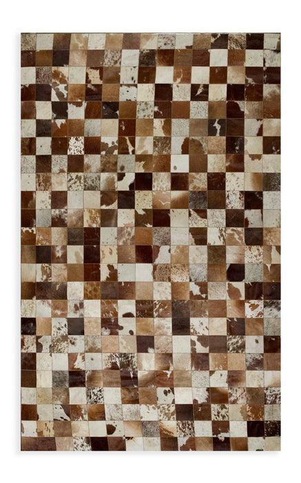 8' X 10' Cowhide Patchwork Area Rug (544473) - Brown / White