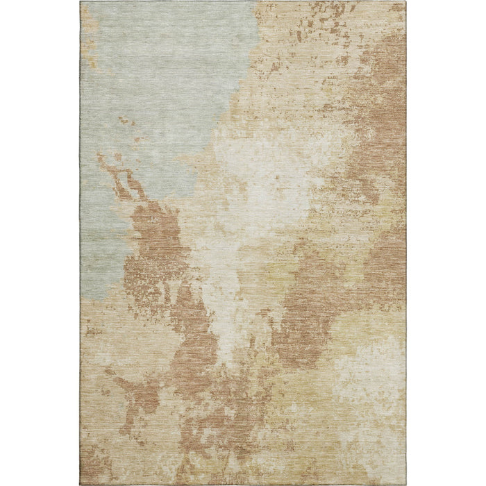 10' X 14' Abstract Washable Area Rug With UV Protection (696158) - Coral / Ivory / Beige