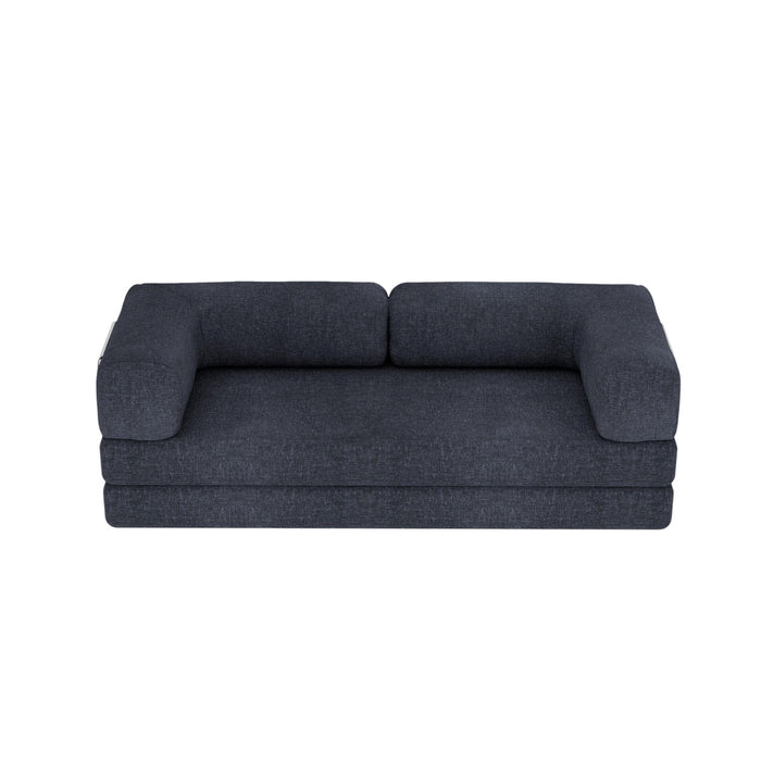 Chenille Convertible Futon Sleeper Sofa - Blue