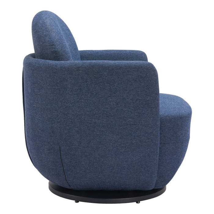 29" Modern Upholstered Swivel Arm Chair - Blue
