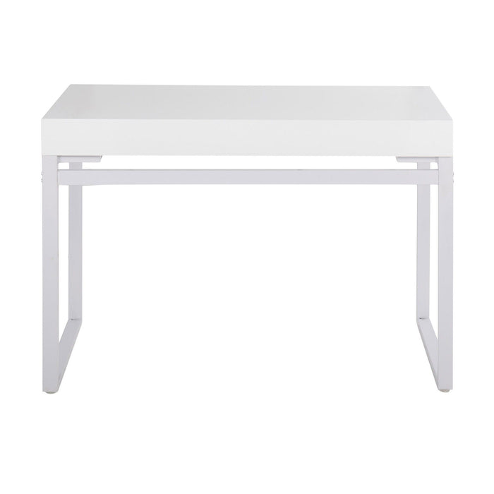 Drift - Desk - White Steel And White Wood