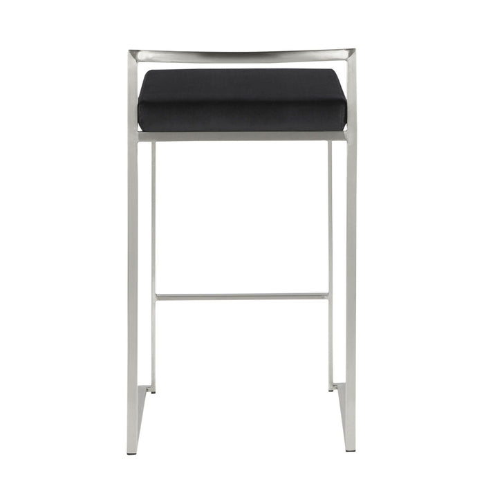 Fuji - Counter Stool Steel With Cushion - Stainless Steel