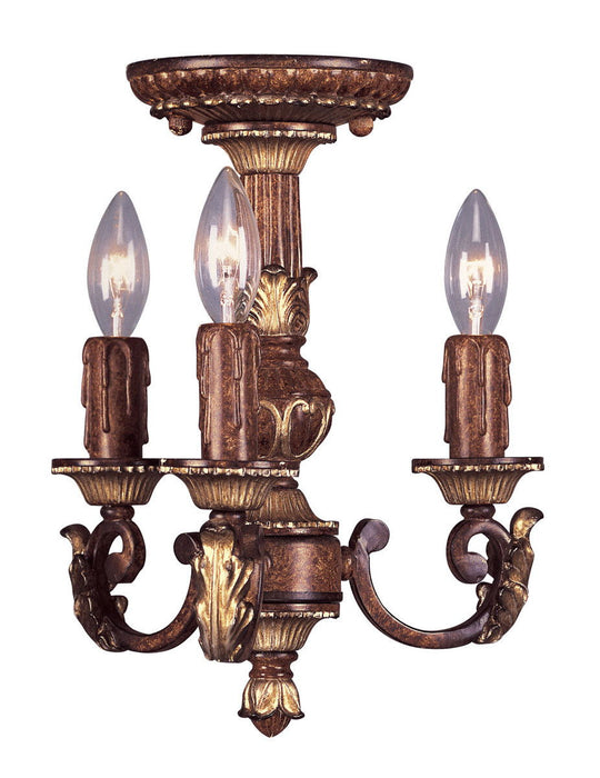 13" Three Light Metal Dimmable Chandelier With Shades - Bronze