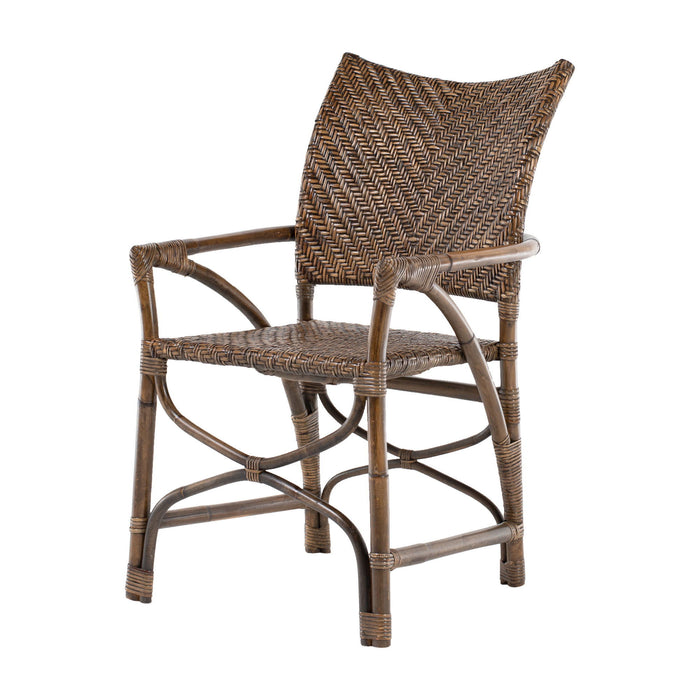 Open Back Dining Arm Chairs (Set of 2) - Brown