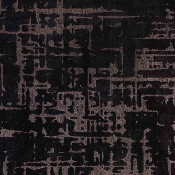 8' Abstract Washable Round Rug (548687) - Black / Gray