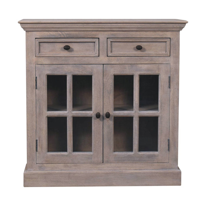 Solid Wood Accent Cabinet With Two Doors Two Drawers - Brown
