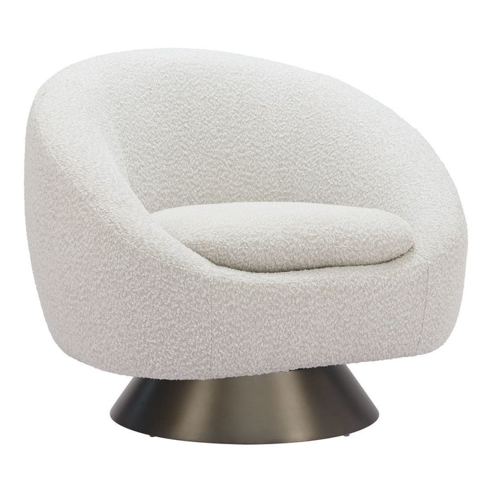 37" Modern Upholstered Swivel Arm Chair - Gray