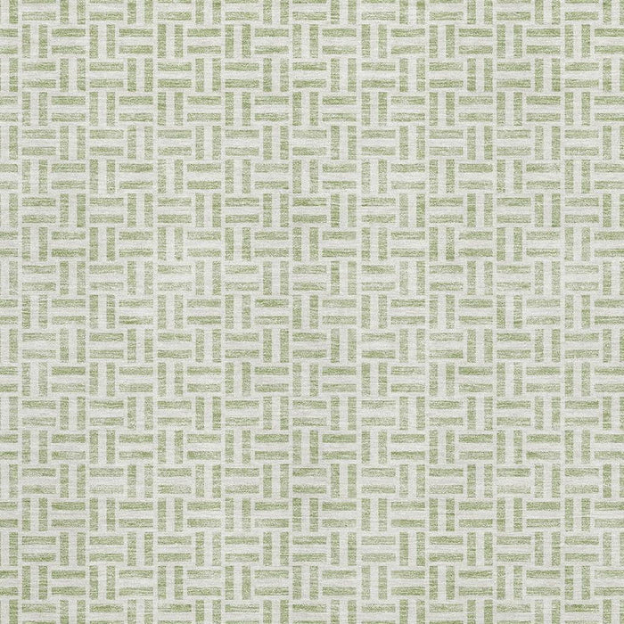 10' X 14' Geometric Washable Area Rug With UV Protection (672386) - Artichoke Green / Ivory