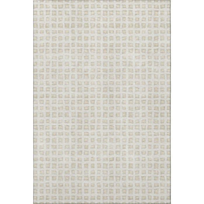 10' X 14' Geometric Washable Area Rug With UV Protection - Ivory / Beige